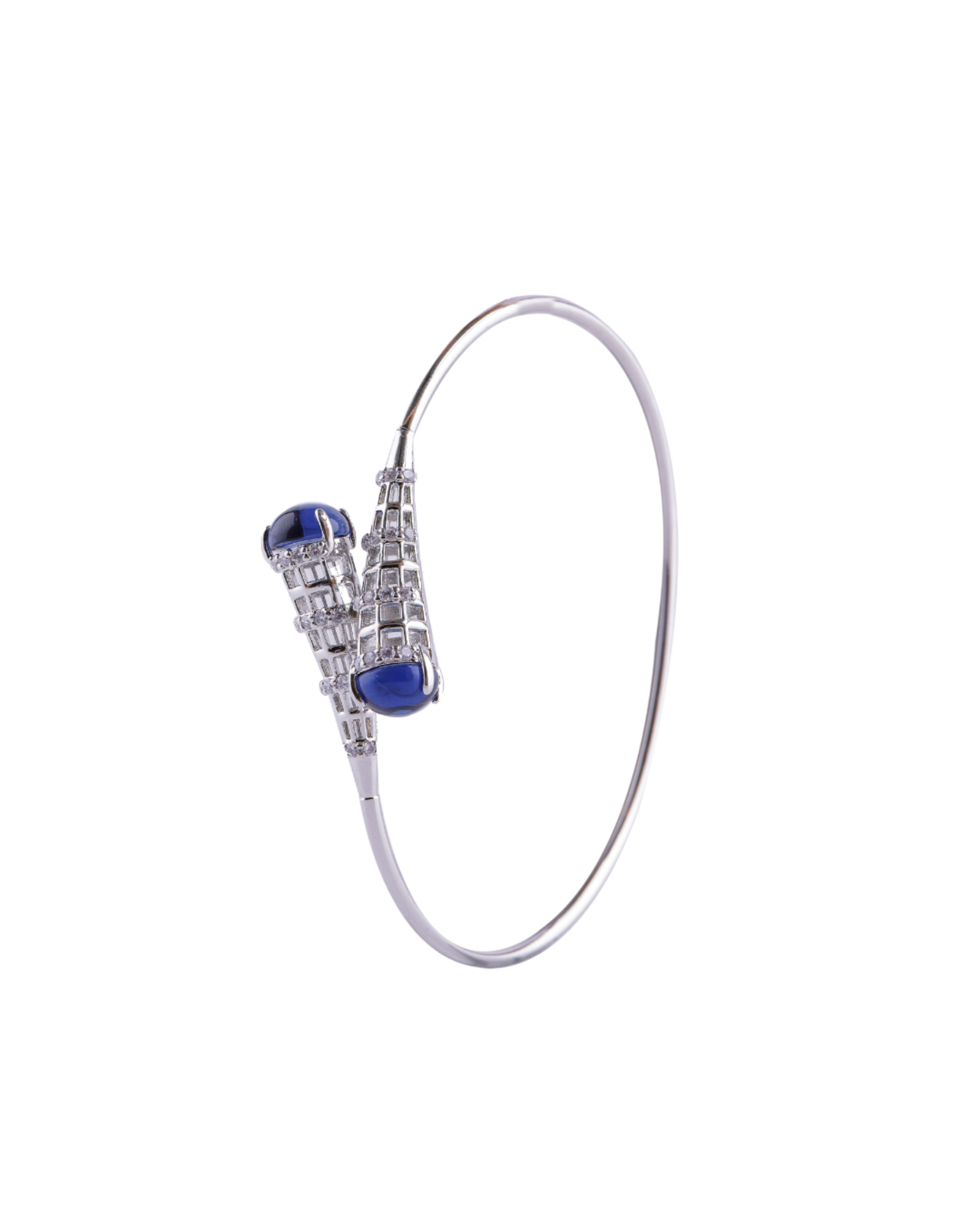 Silver Plated Sapphire Cuff Bracelet