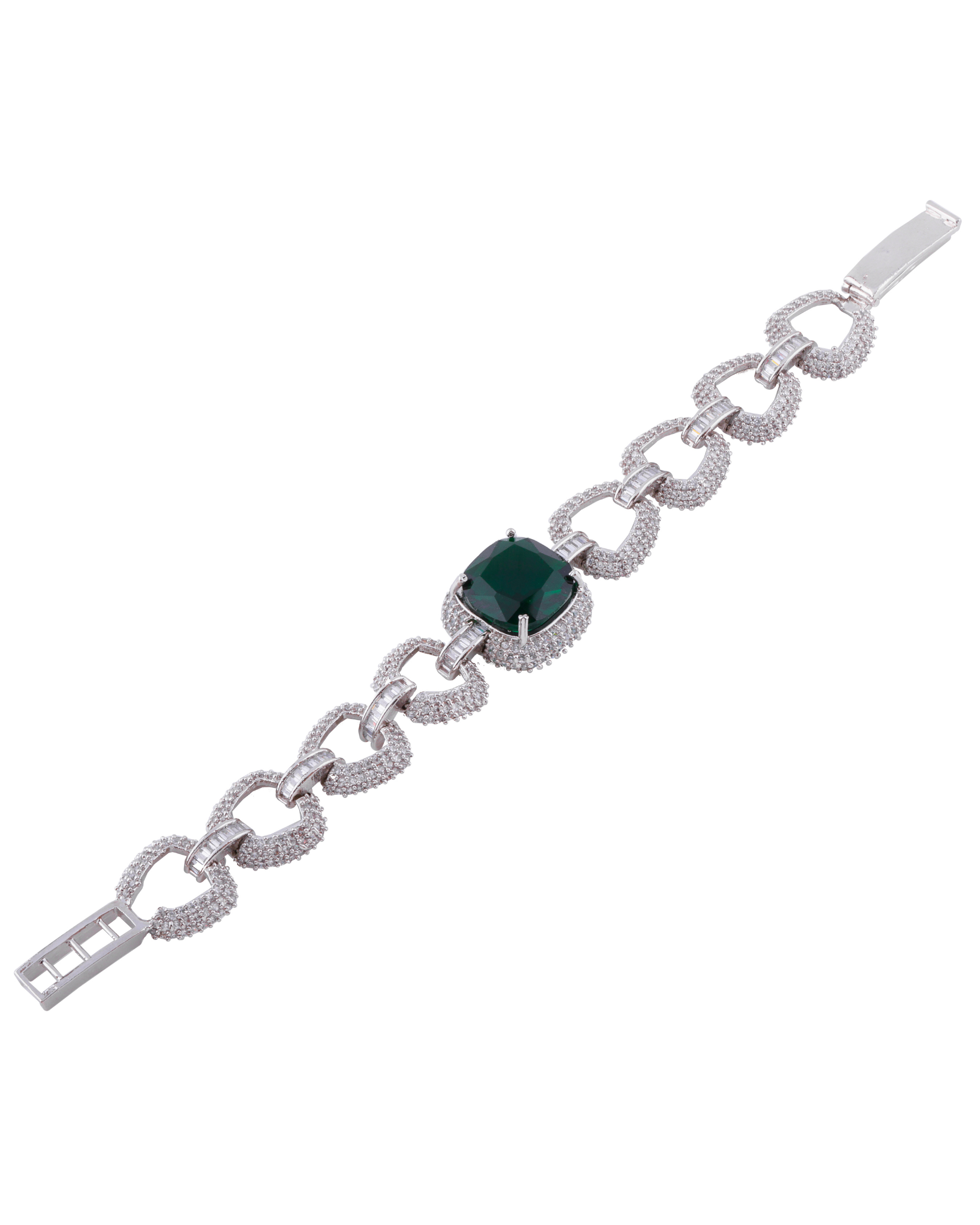 Silver Plated Link Doublet Bracelet