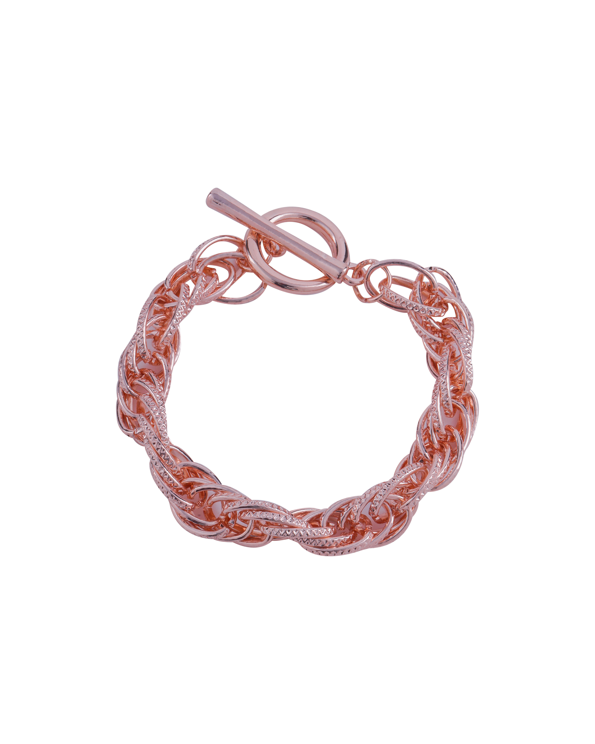 Rose Gold Intertwined Chain Bracelet