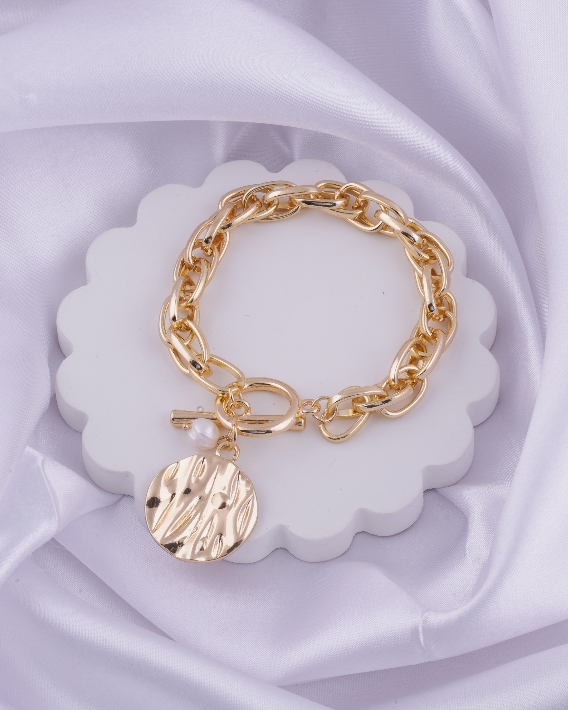 Gold Charm Chain Bracelet