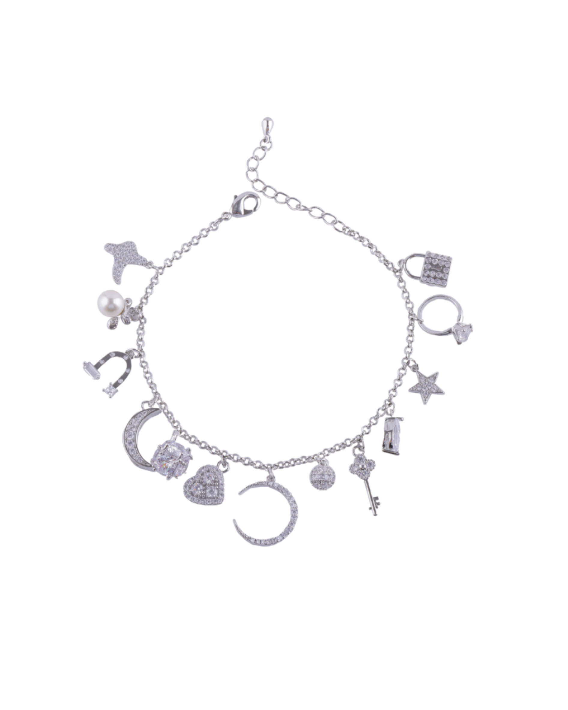 Silver Plated Cute Charms Bracelet