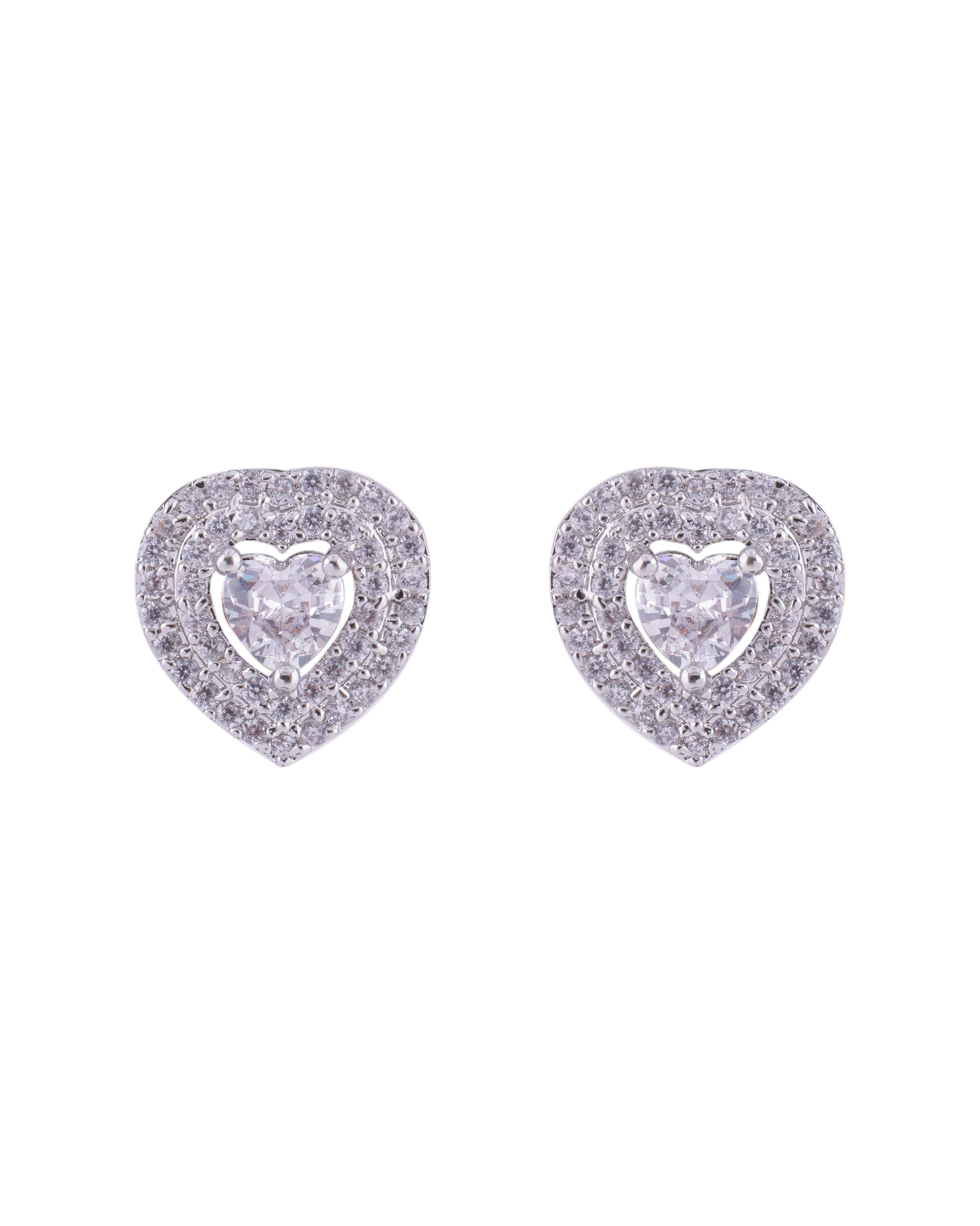 Dainty Heart Solitaire Pendant Set