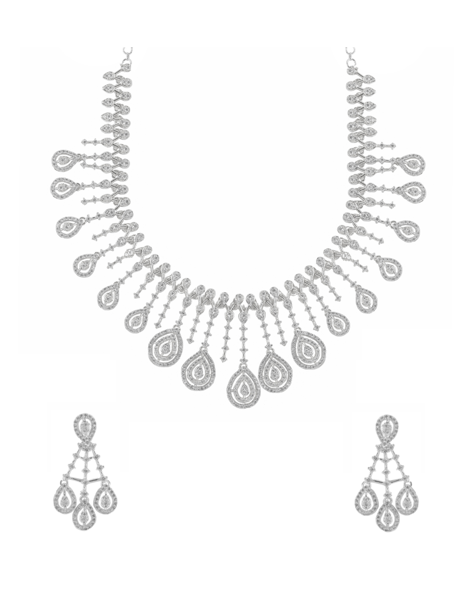 Lila Waterfall Necklace Set