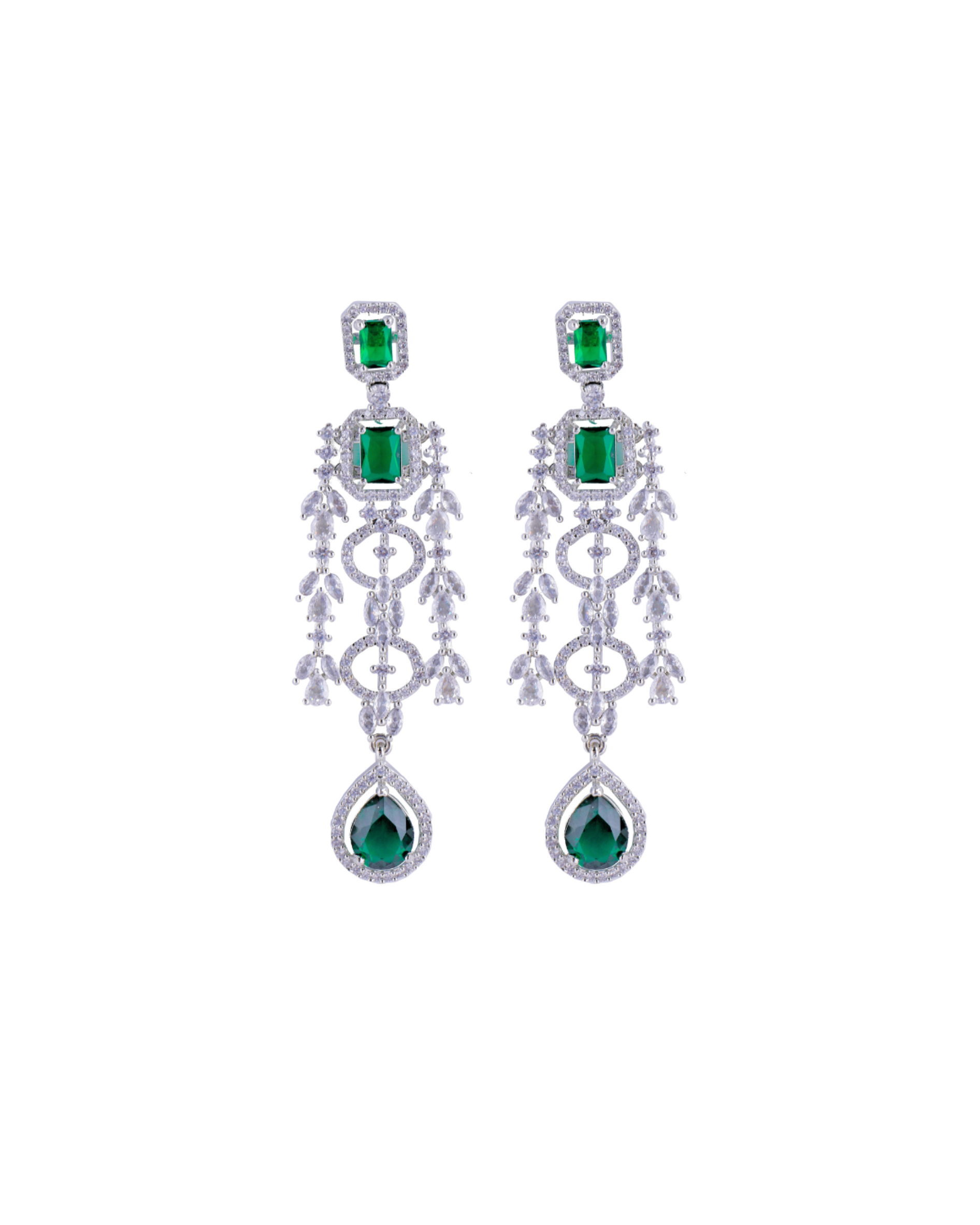 Diana Green Stone Zirconia Necklace Set