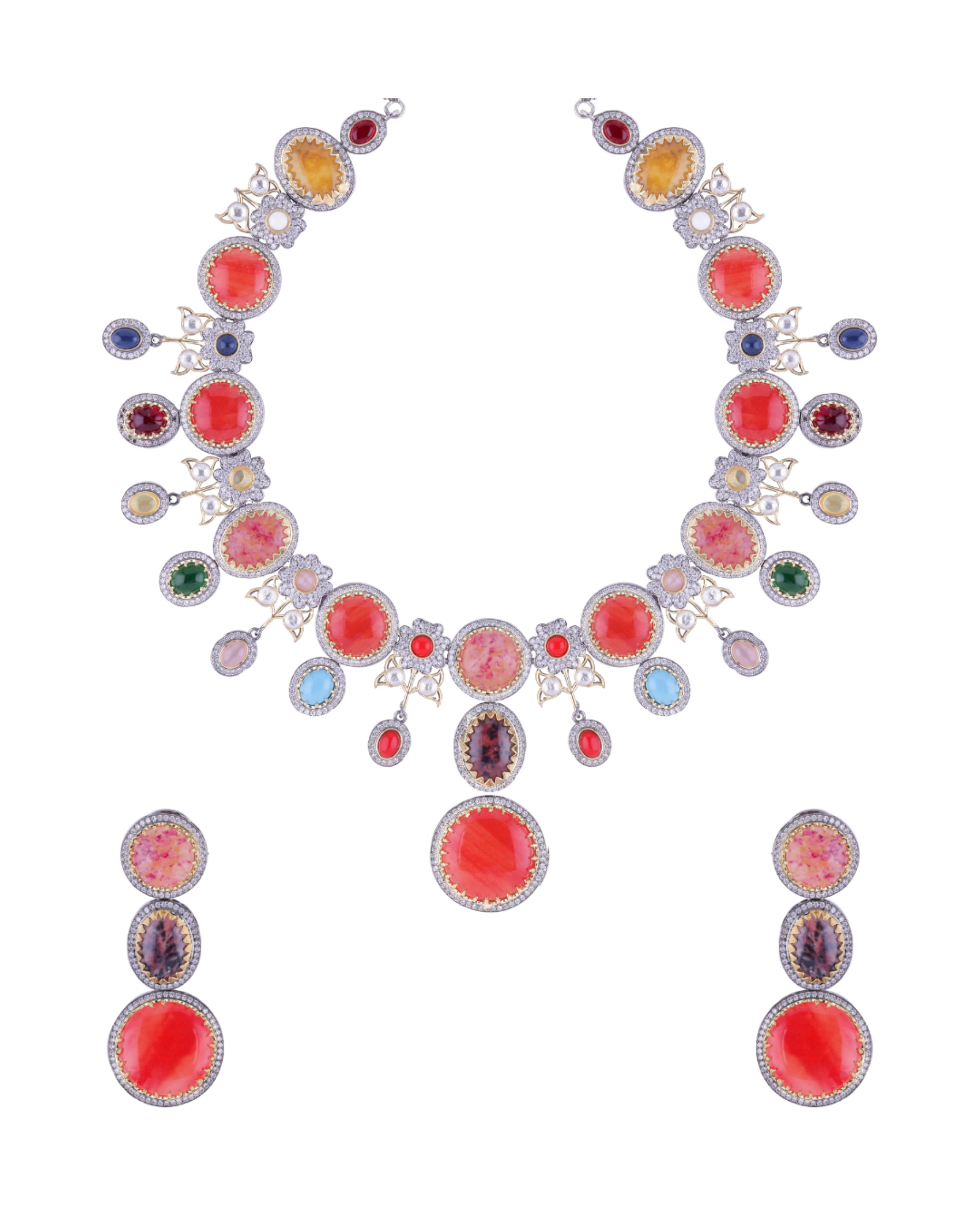 Designer Multistone Heritage Necklace Set