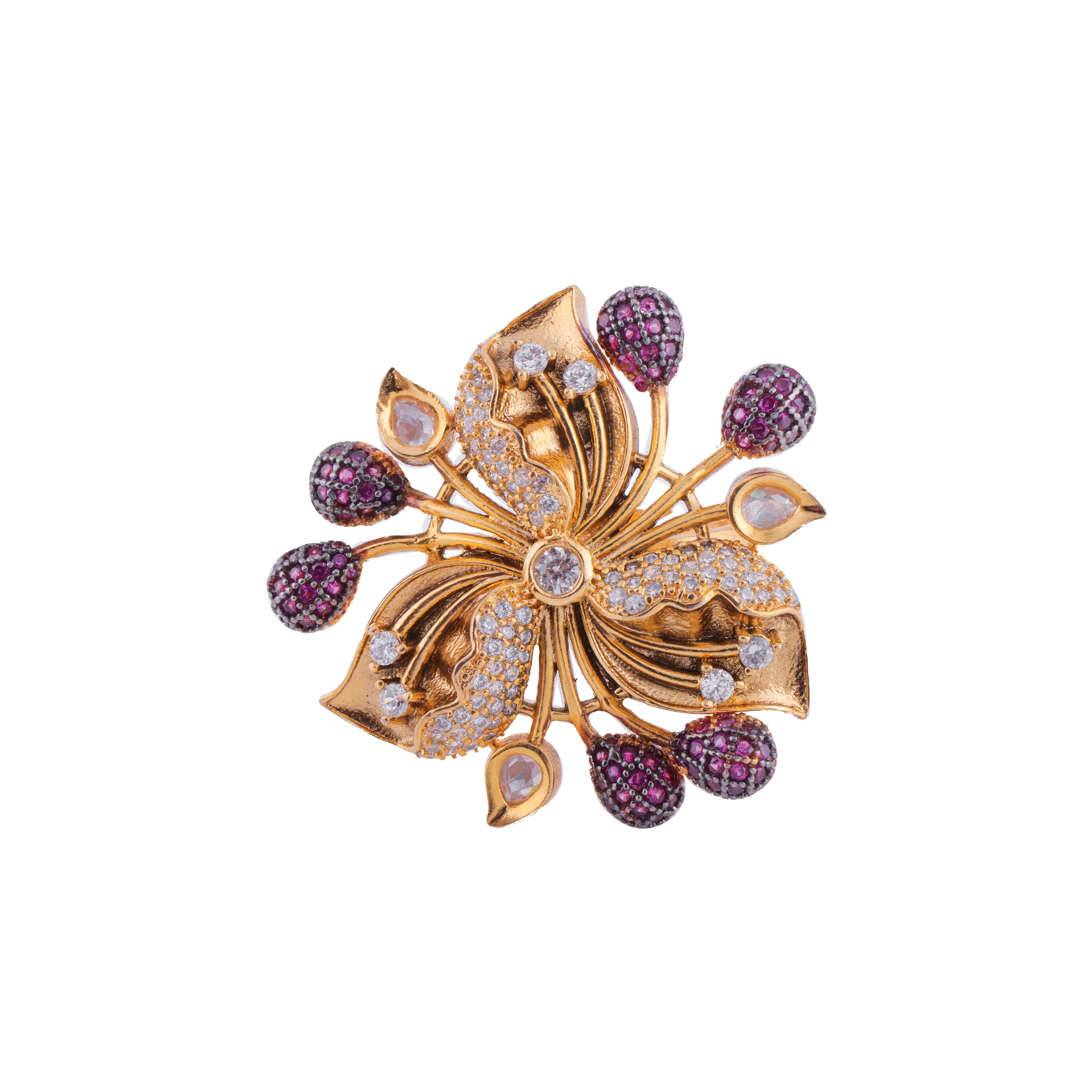 Antique Gold Plated Flower Ring